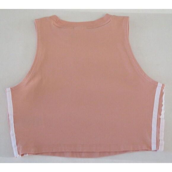 adidas DX2155 Women's Sz S Dust Pink/White Trefoil Logo Crop Top - Picture 4 of 5
